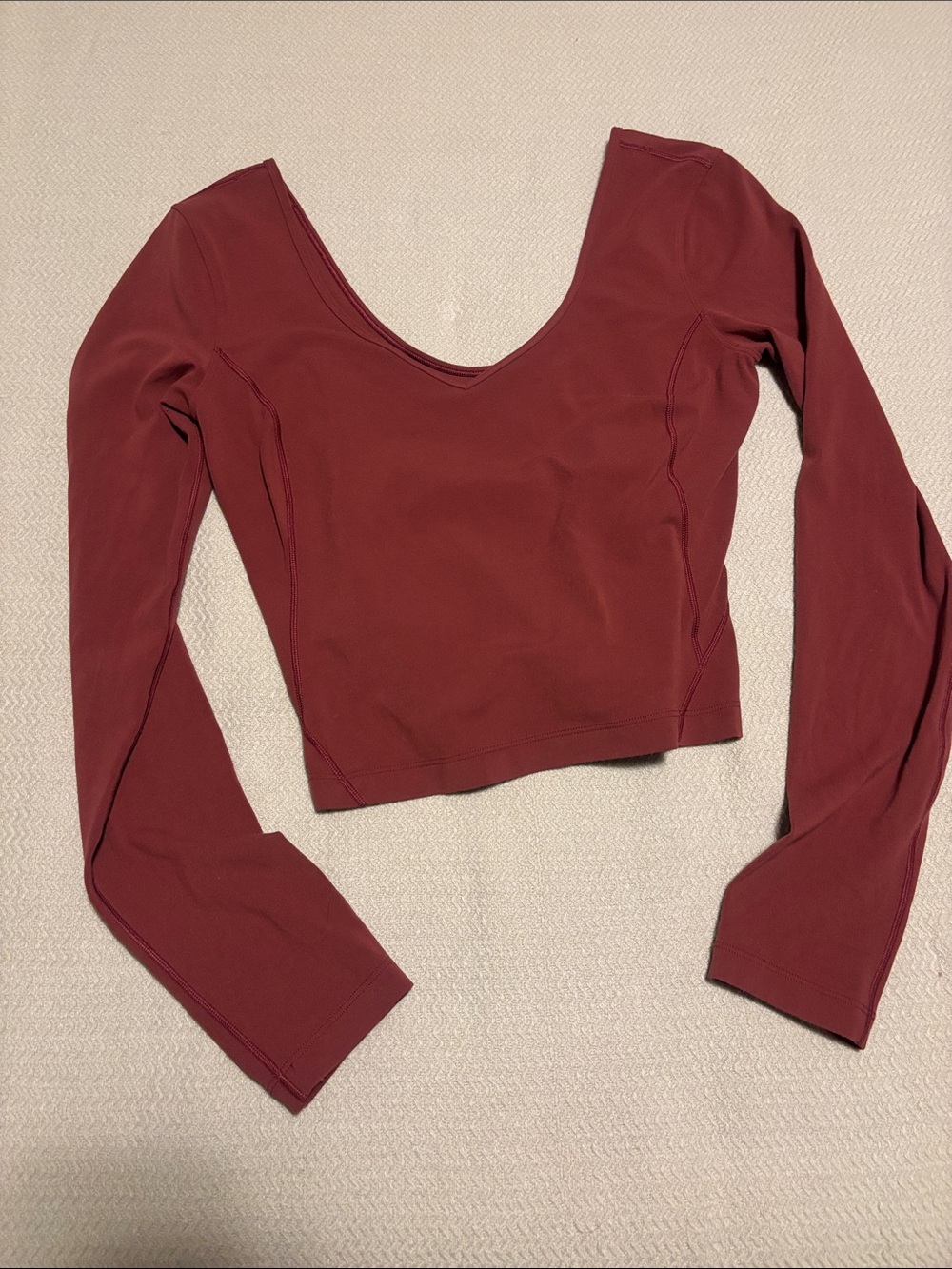 lululemon athletica align Long Sleeve Scoop Crop Top - Wine Red